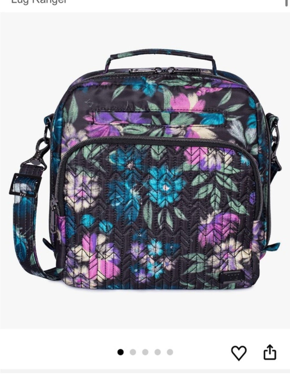 Lug Ranger Bloom Black Floral Crossbody Bag with Clutch